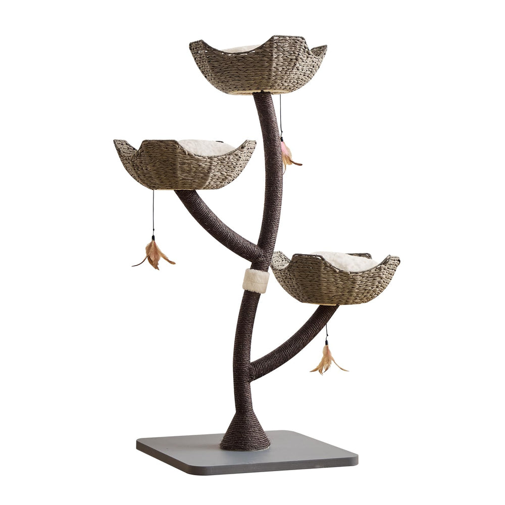 CLVTREBETO multi-cat lounge on gray cat tree