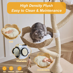 CLVTREBETO cushioned baskets with removable covers invite comfy naps.