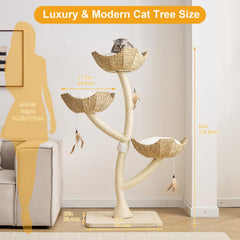 CLVTREBETO sisal clad posts provide durable scratching outlet for active cats.