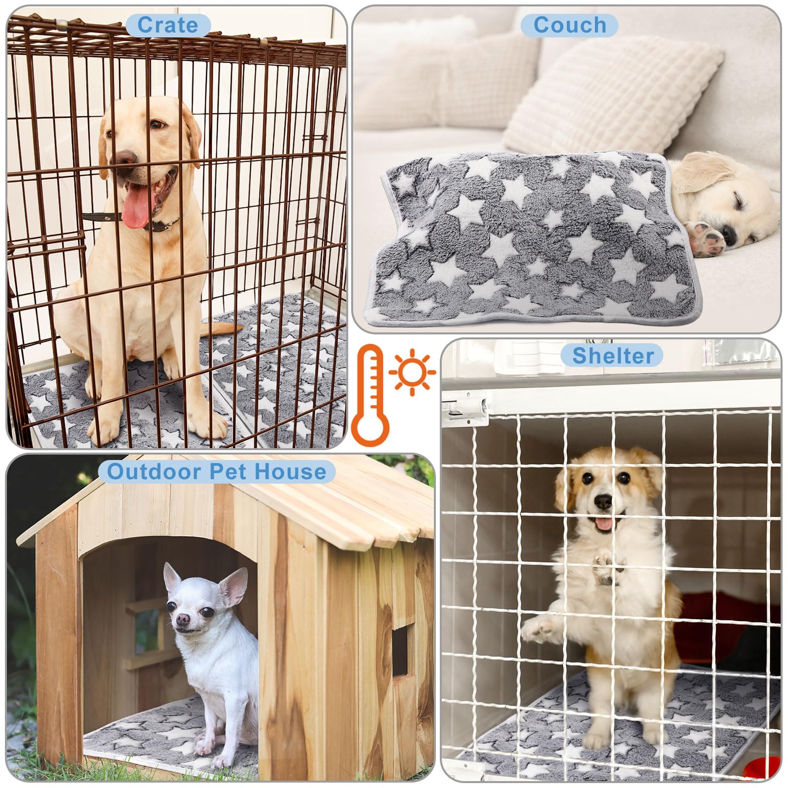 Clysee heat-friendly bed placed in cage or crate for comforting rest.