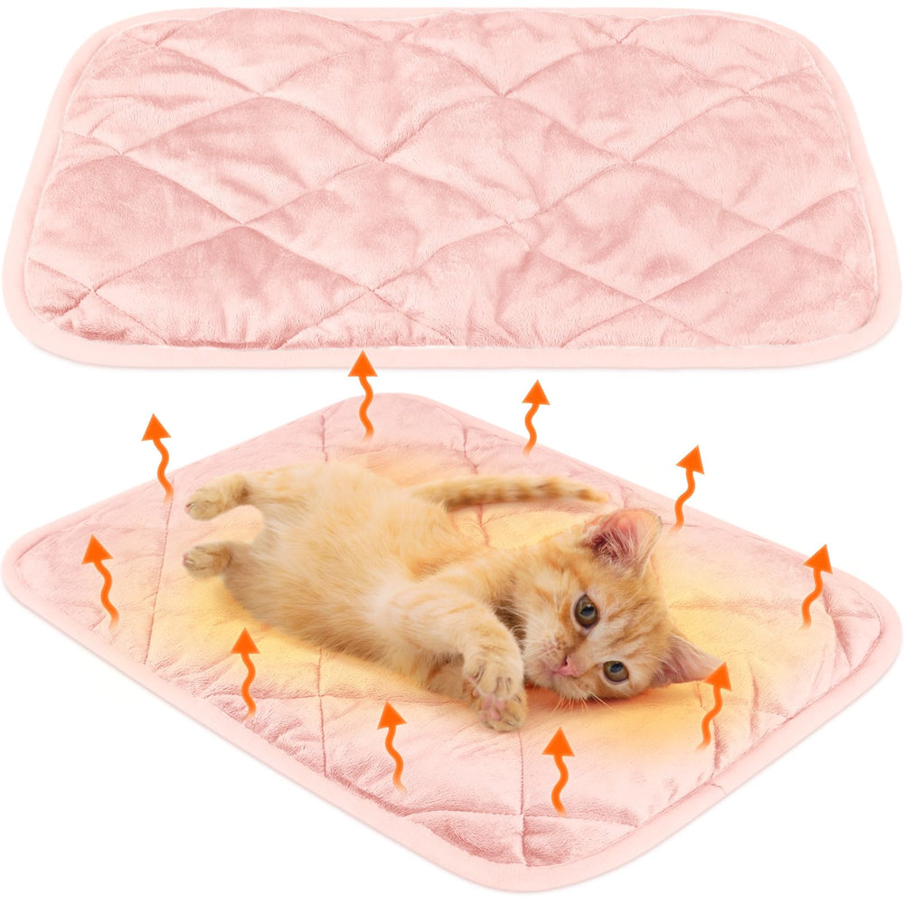 Clysee almohadilla auto caliente para gato rosa, calor suave para siestas