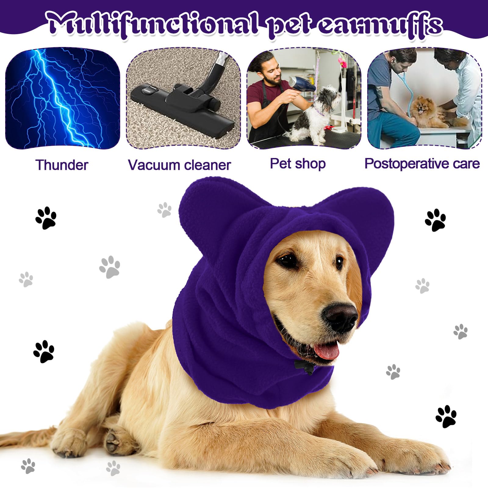 Clysee fleece-lined dog hat purple keeps pets cozy and captures attention with bright color.