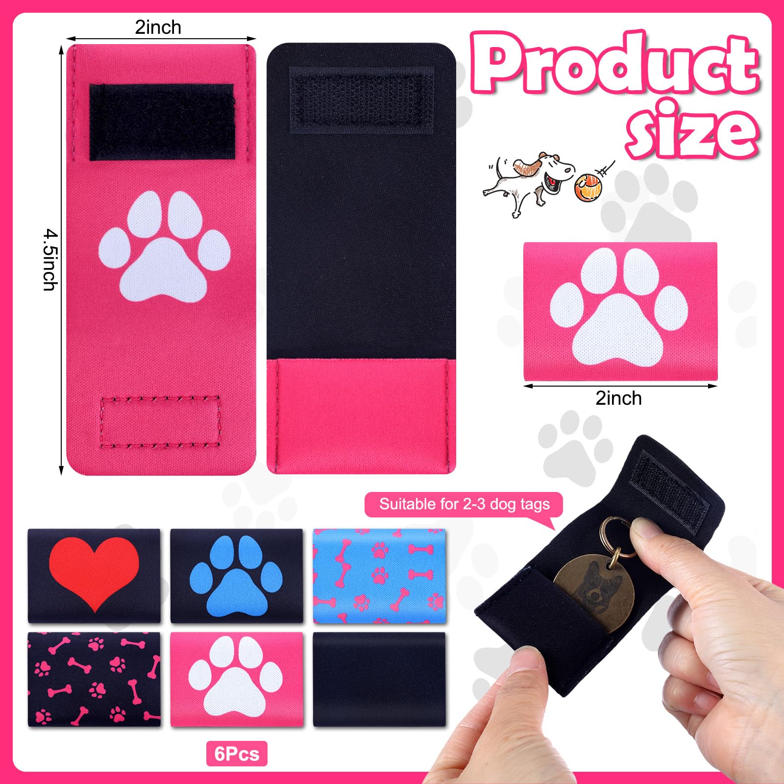 Clysee neoprene material dog tag silencer demonstrates durable, washable construction