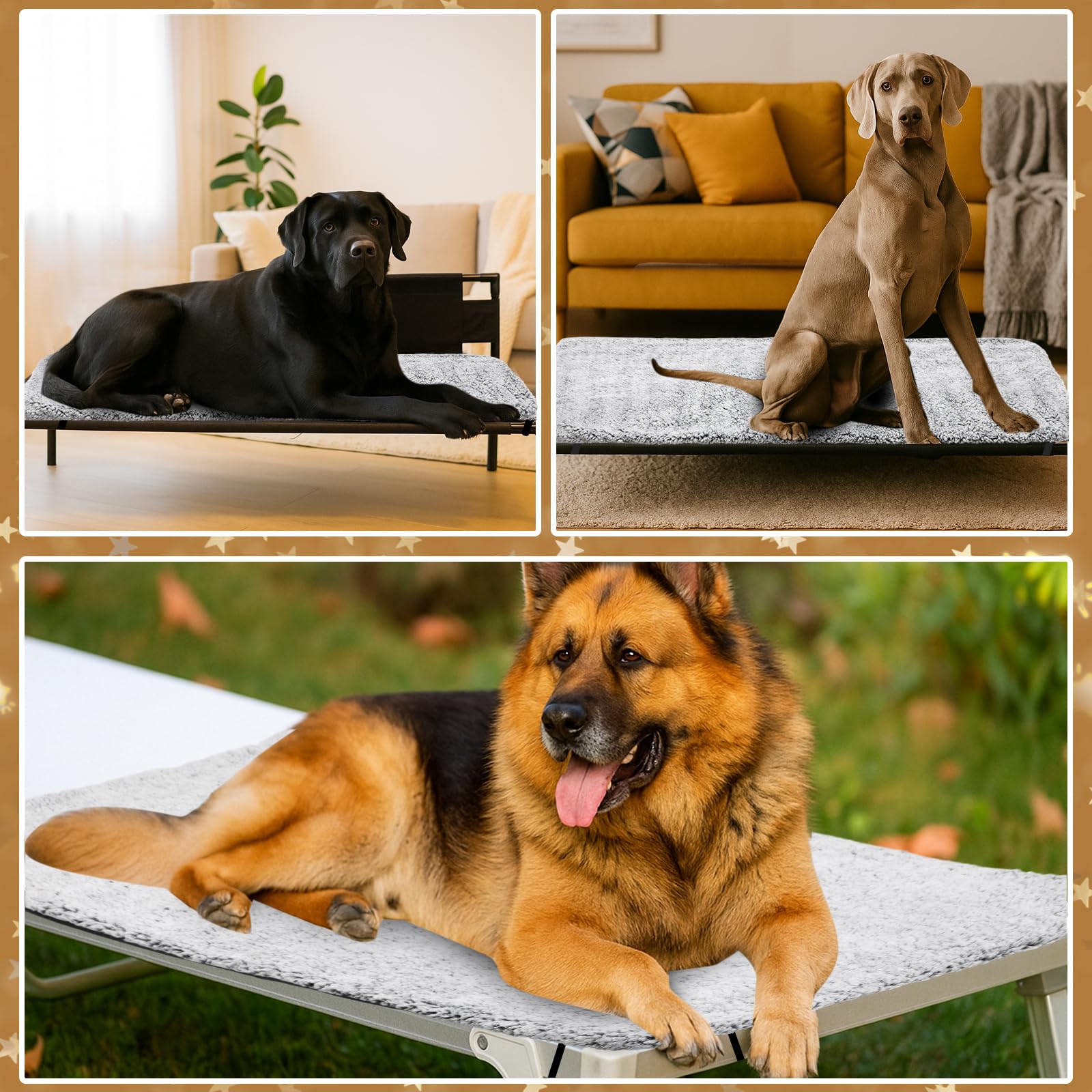Clysee elevated-bed compatibility with corner straps prevents slipping during indoor or outdoor use.
