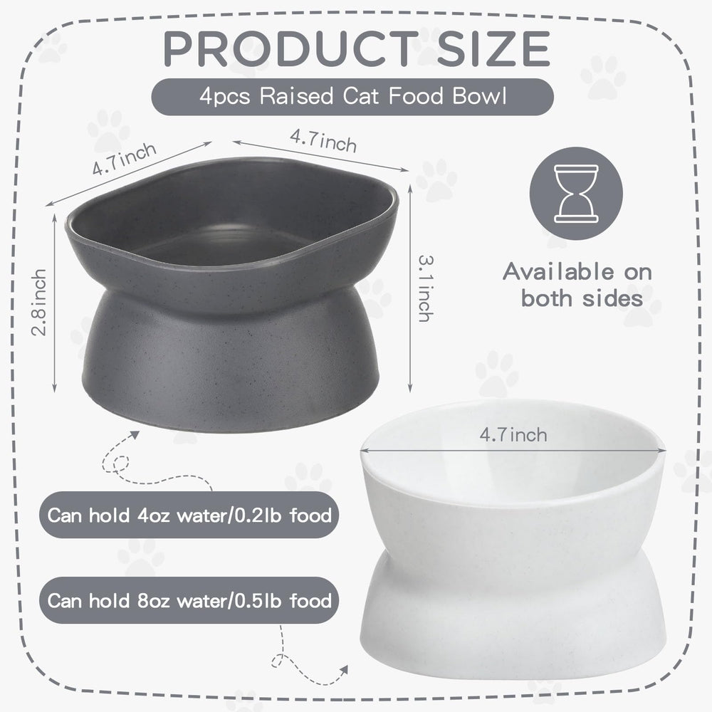Clysee elevated cat bowls grey with tilt design to reduce neck strain