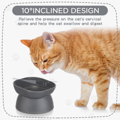 Clysee elevated cat bowls at 3-inch height for comfortable feeding posture