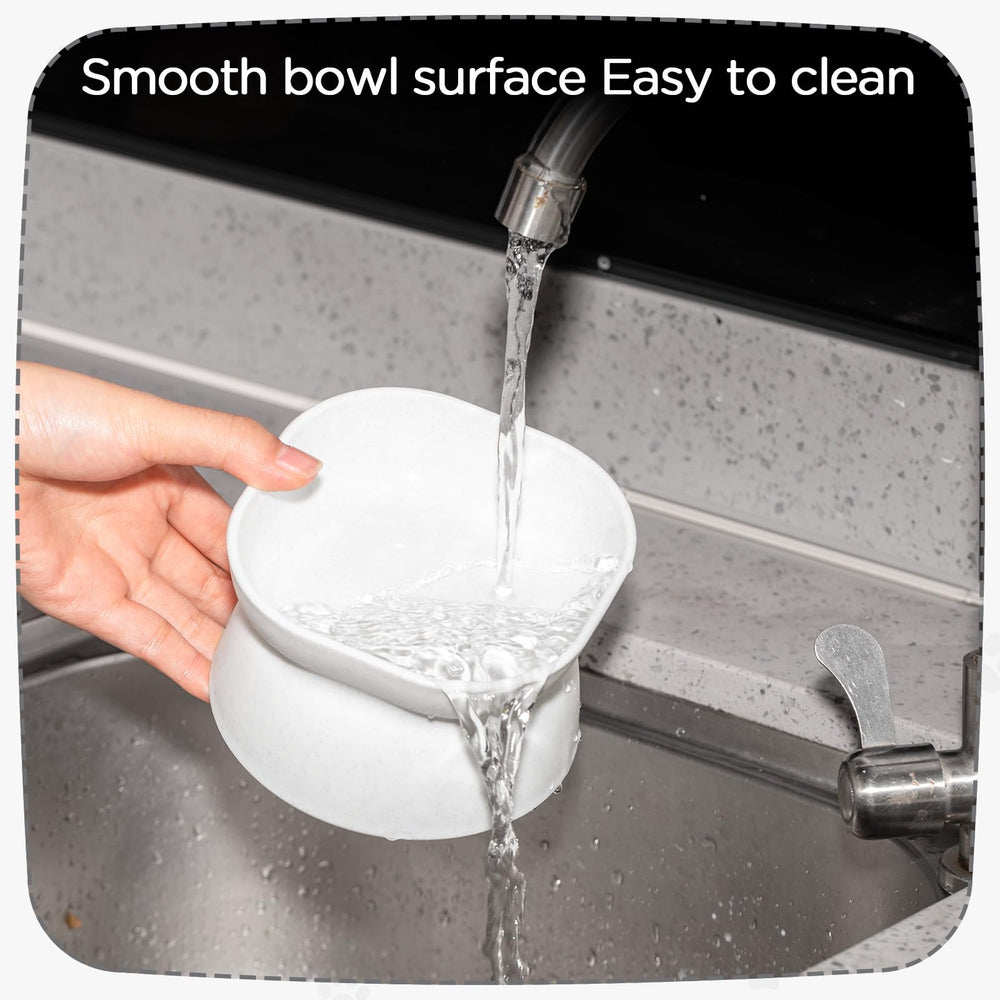 Clysee elevated cat bowls wide mouth 4.7 inch diameter for easy filling
