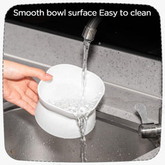 Clysee elevated cat bowls wide mouth 4.7 inch diameter for easy filling