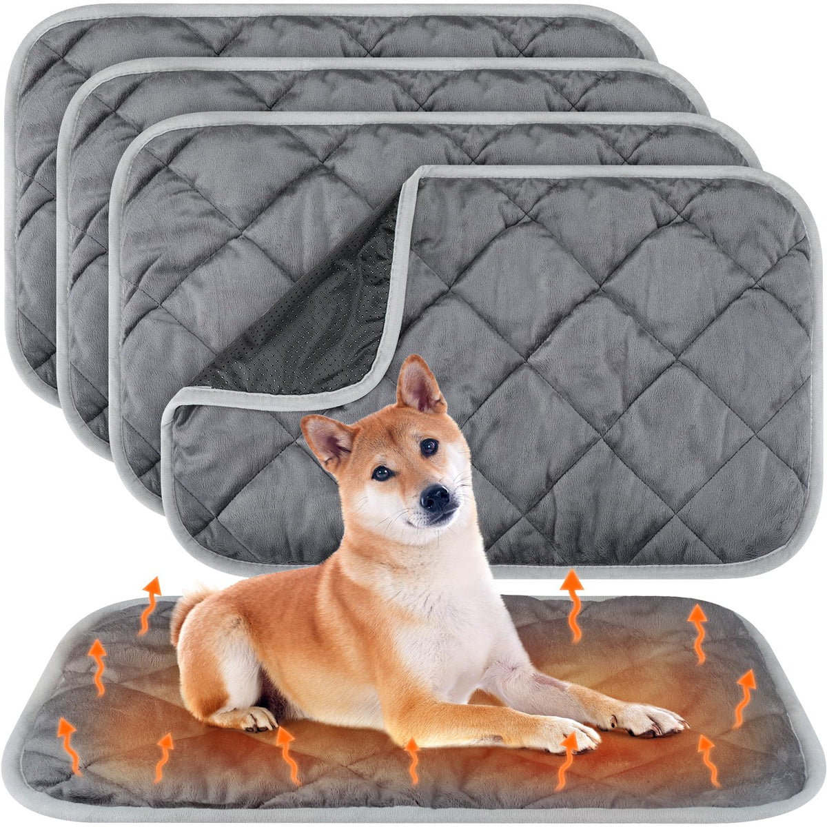 Clysee four-pack self-heating pet mats ready for warm naps anywhere.