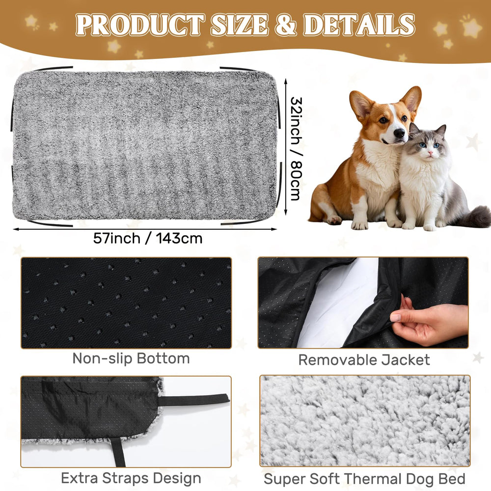 Clysee large dog pad 32x57 with anti-slip bottom stays in place.