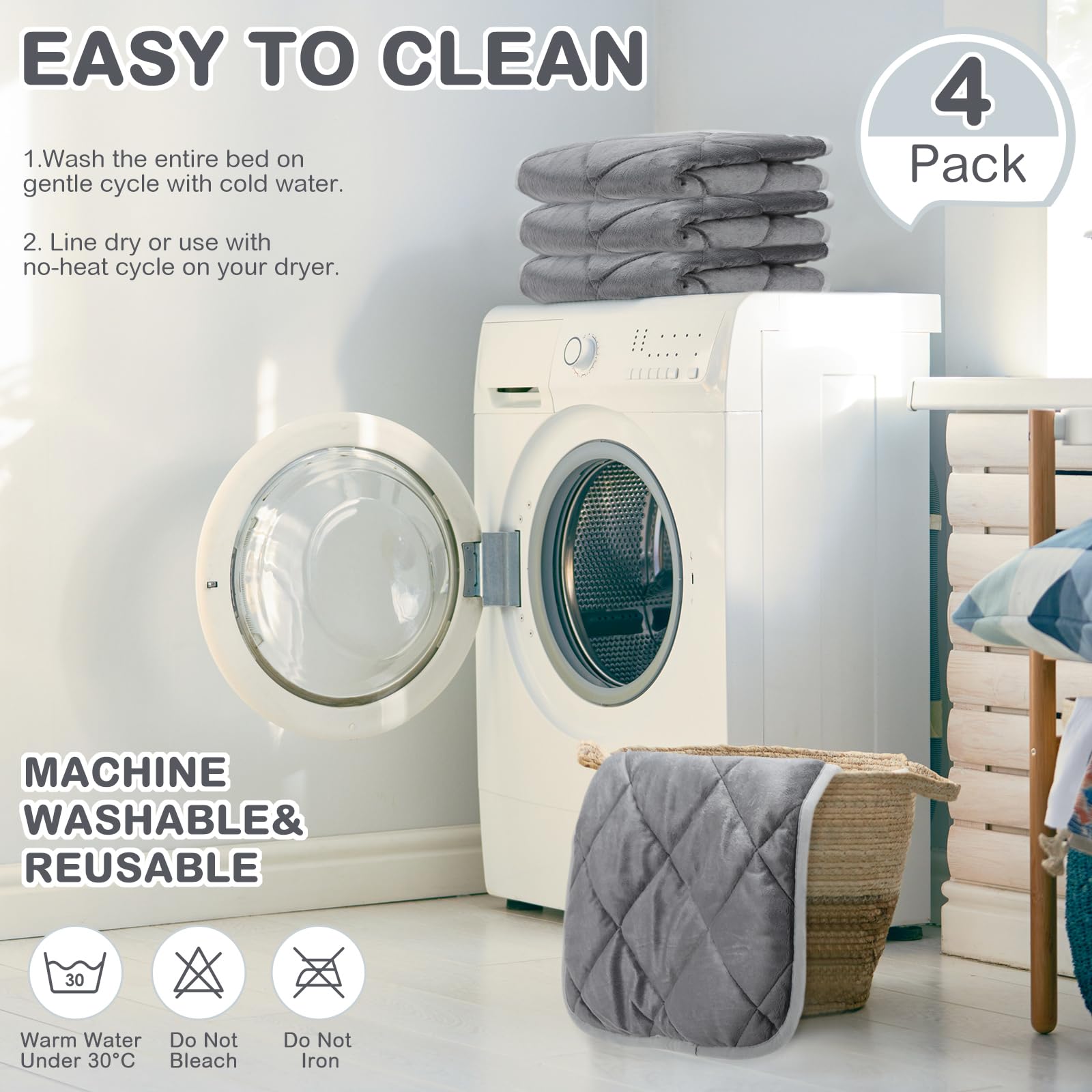 Clysee machine-washable thermal pet pad ready for easy cleaning after outdoor use.