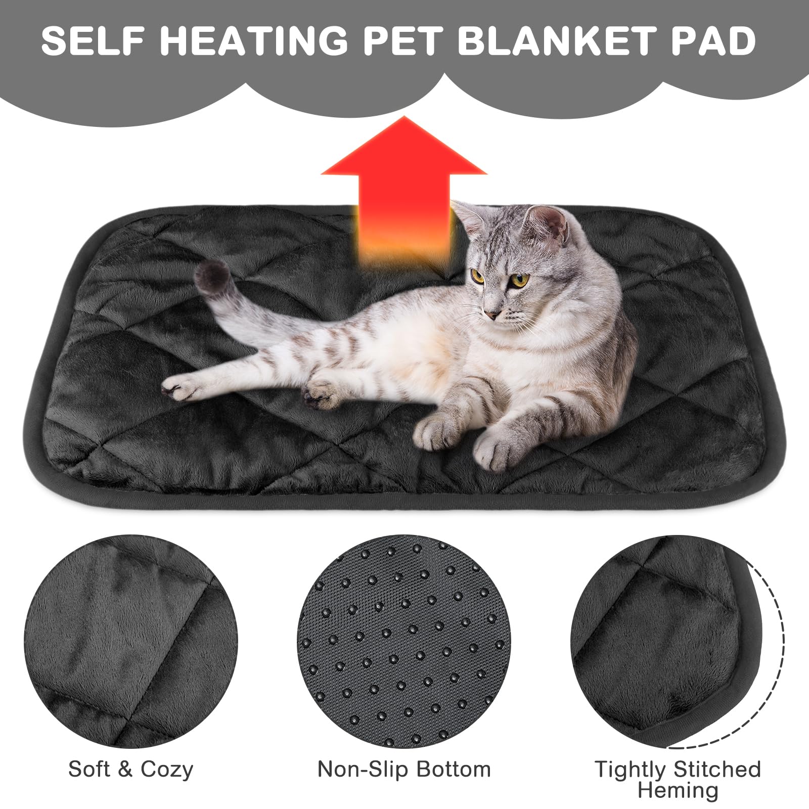Clysee reflect-body-heat-pet-bed uses body heat to keep pets cozy.