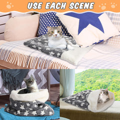 Clysee self-heating cat sleeping bag size 24x21 fits small pets up to 16 lbs