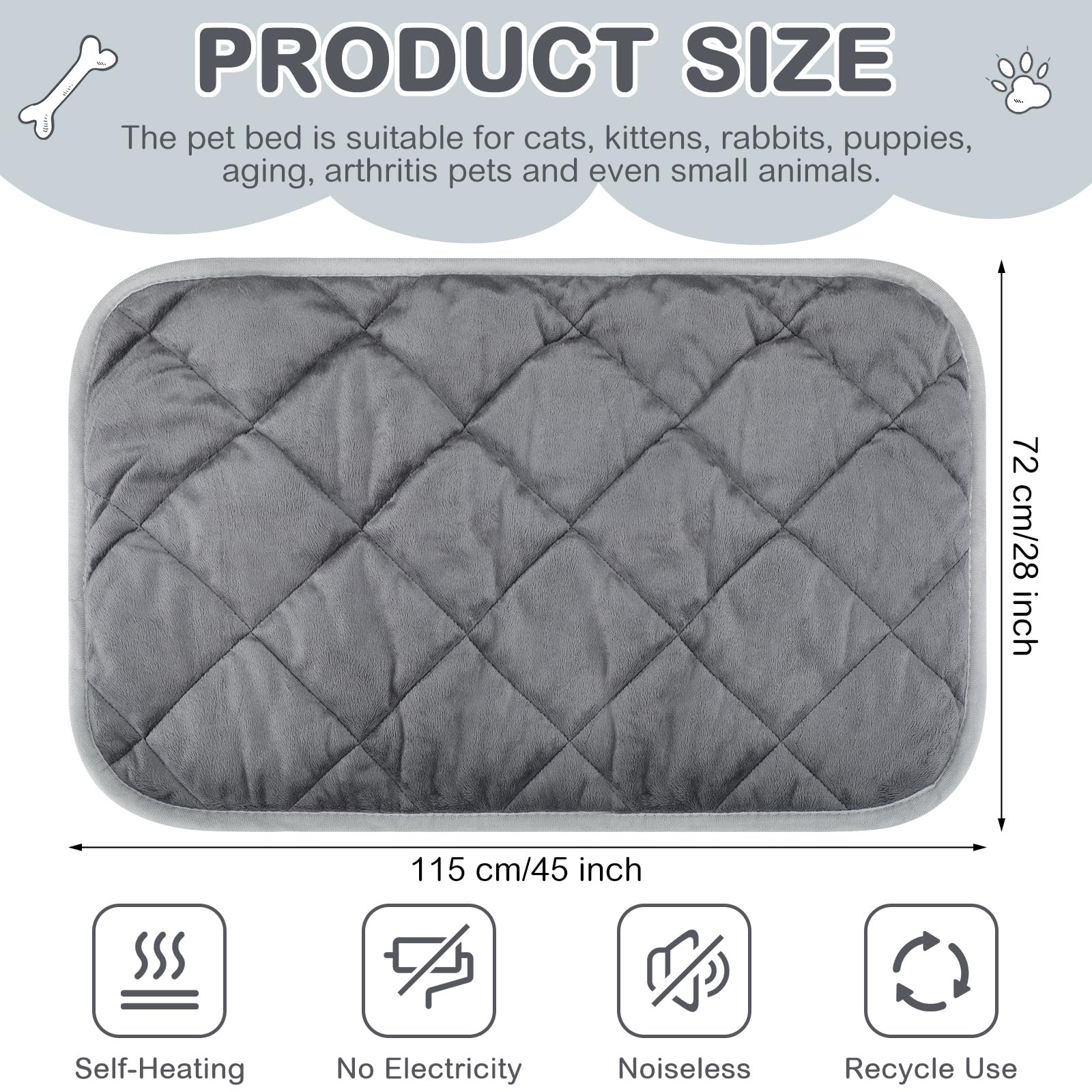 Clysee self-heating pet mat reflects body heat for cozy warmth.