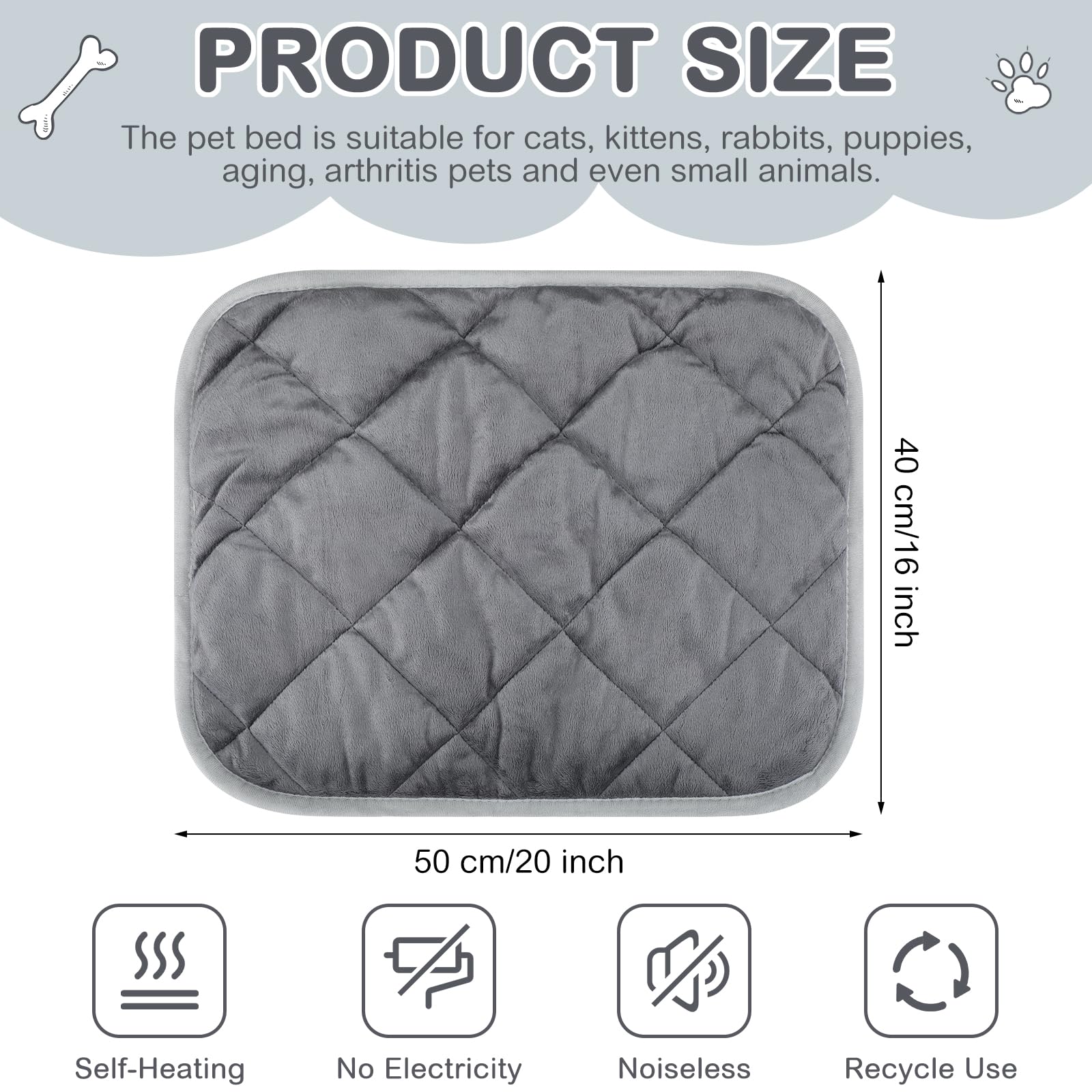 Clysee self-heating pet mat soft fluffy fabric enhances cozy naps
