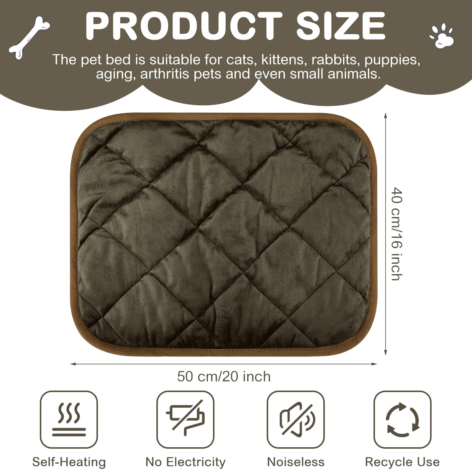 Clysee self-heating pet pad on sofa demonstrates no-plug warmth for cats