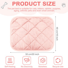 Clysee self-heating pet pad pink 16x20 soft fluffy surface cozy nap.