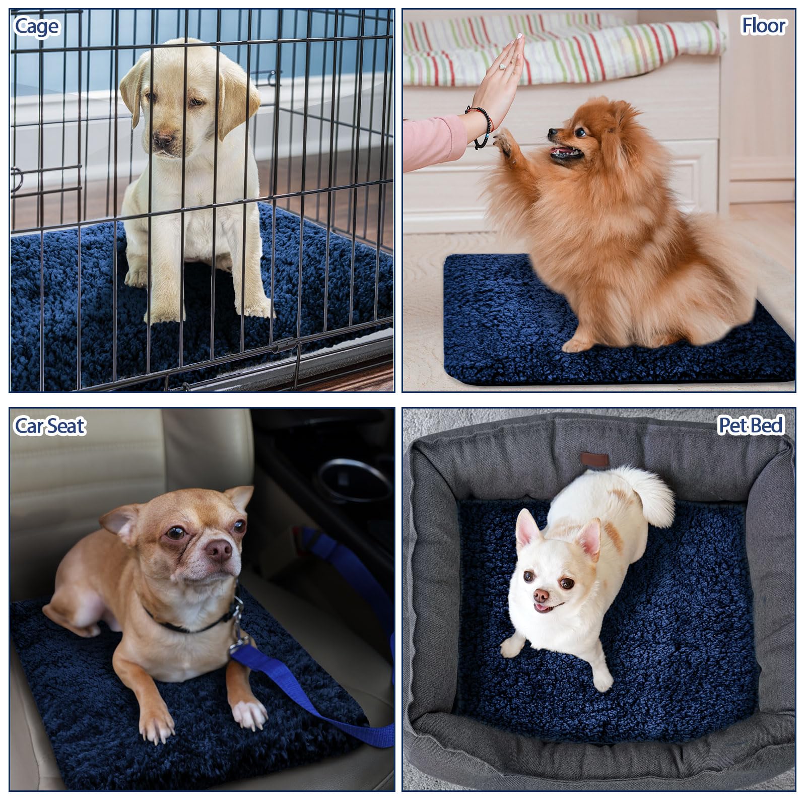 Clysee self-warming cat bed blue travel-friendly for trips and outings.