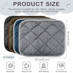 Clysee self warming cat mat blue offers extra warmth for small pets on chilly days.