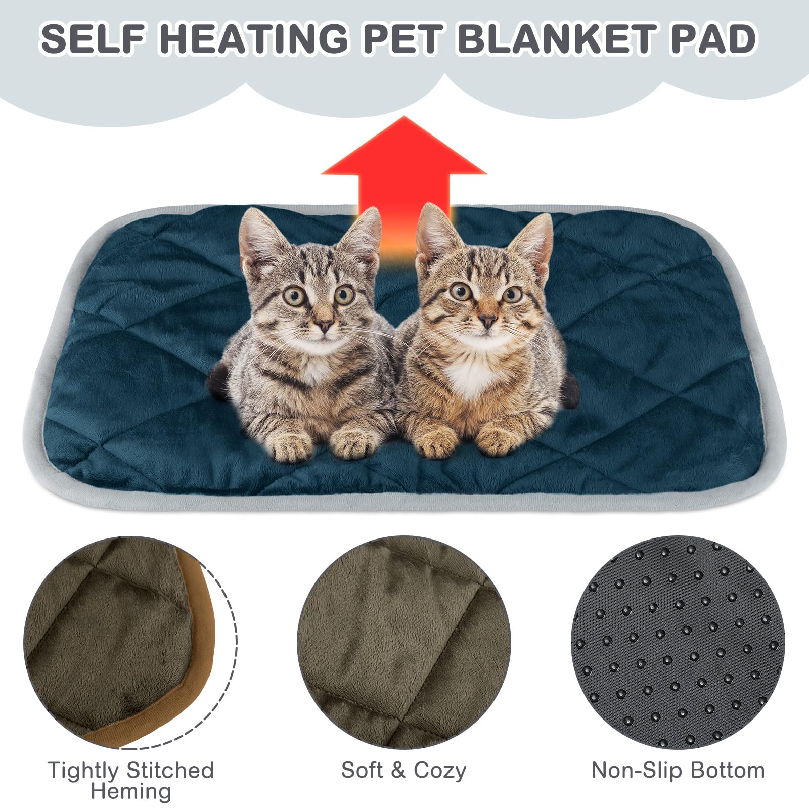 Clysee self warming cat mat coffee provides soft texture and warmth for lounging cats.
