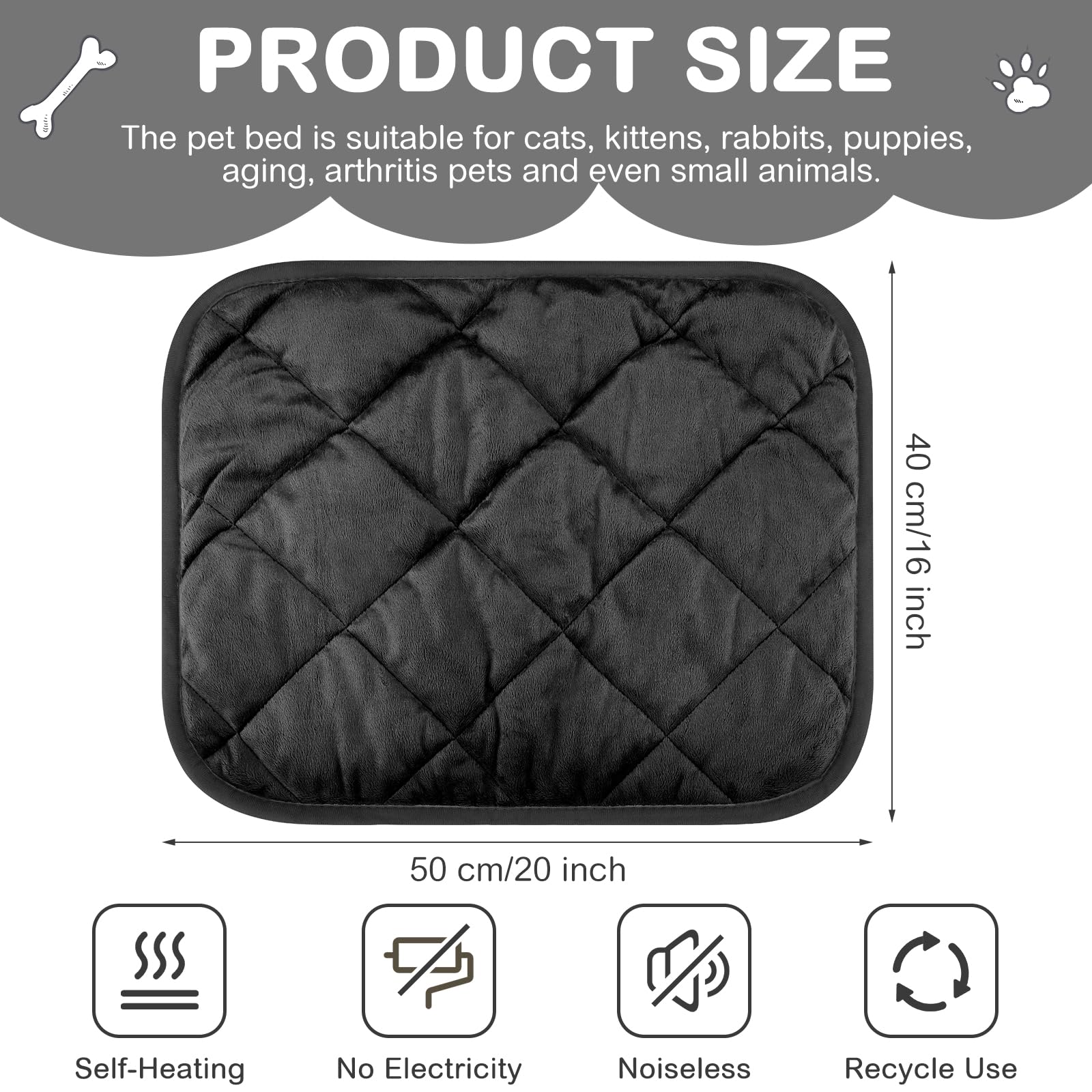Clysee self-warming-pet-pad soft fluff delivers gentle warmth for snuggling.