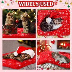Clysee snowflake design pet bed on sofa or crate for winter warmth.