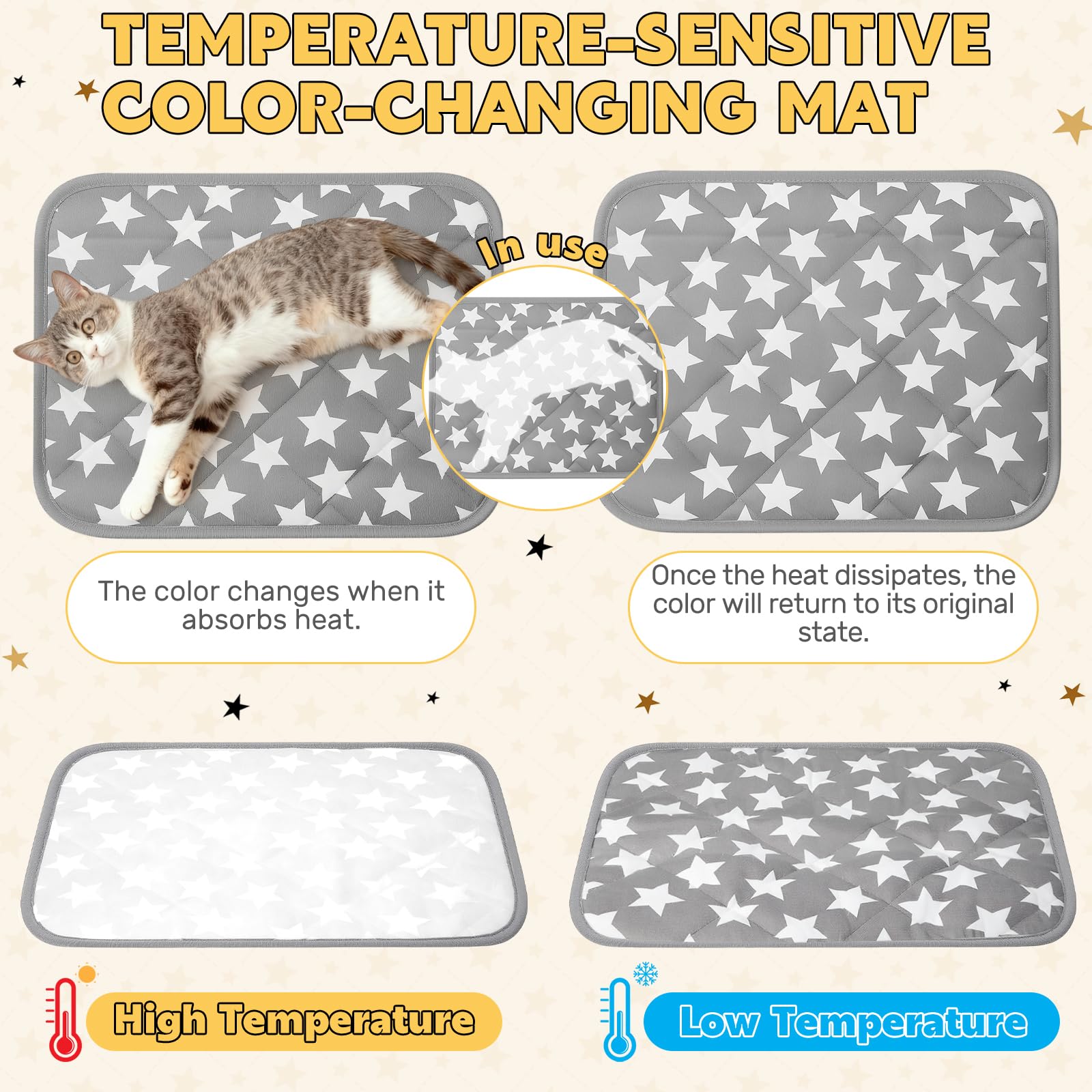 Clysee star-pattern pet bed pad adds playful flair while warming