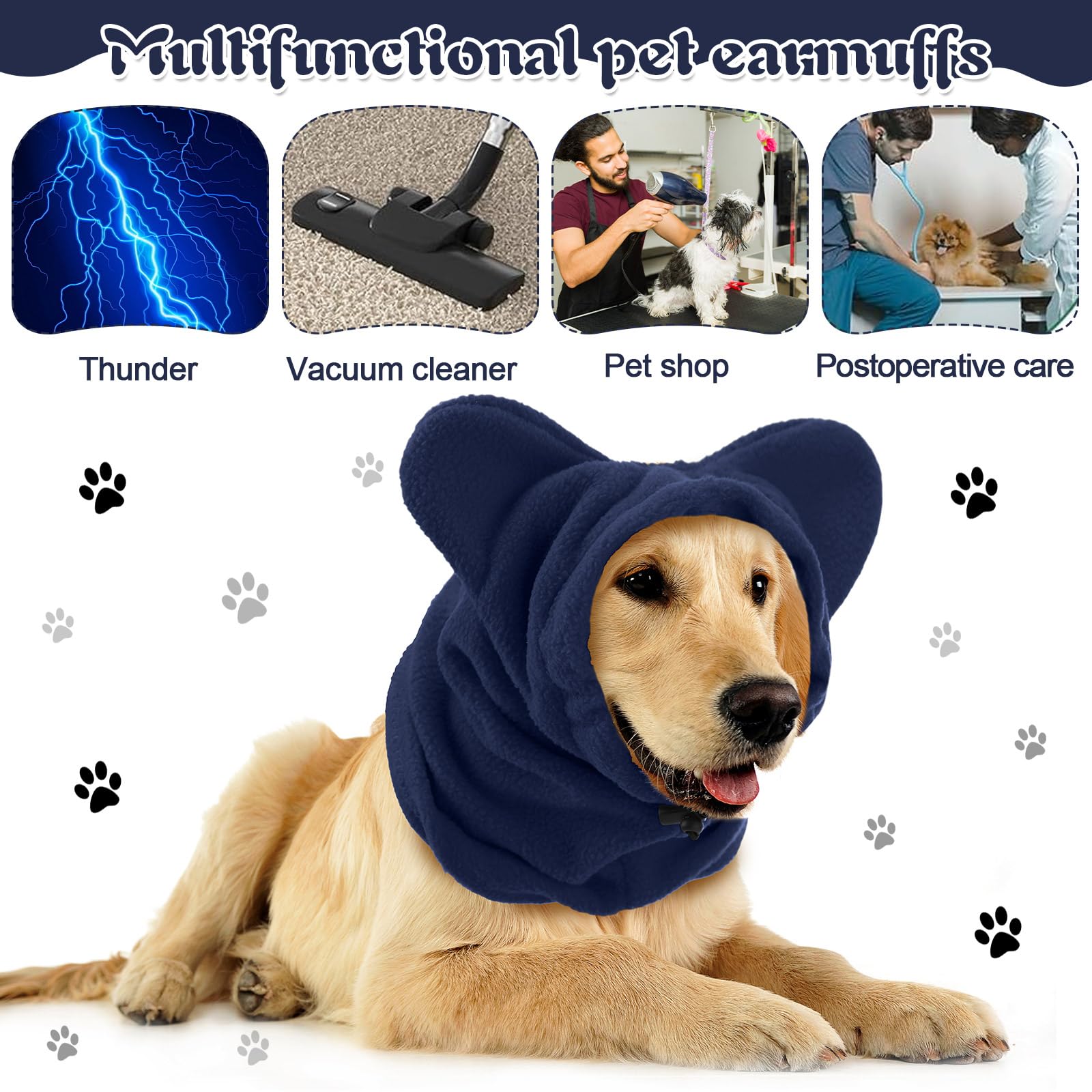 Clysee Winter Dog Hat neck-warmer detail demonstrates warm coverage on cold walks