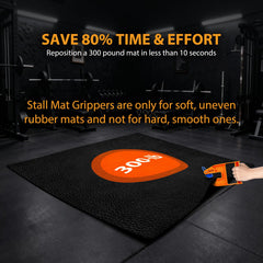 CNARIO mat mover features ergonomic handles to reduce back strain during lifting.