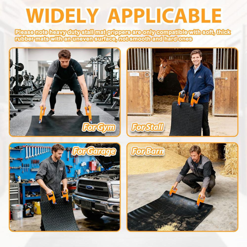 CNARIO reliable tools move uneven rubber mats on barns and gyms safely.