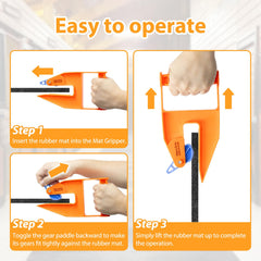 CNARIO versatile grippers work with stall, gym, trailer, and garage mats.