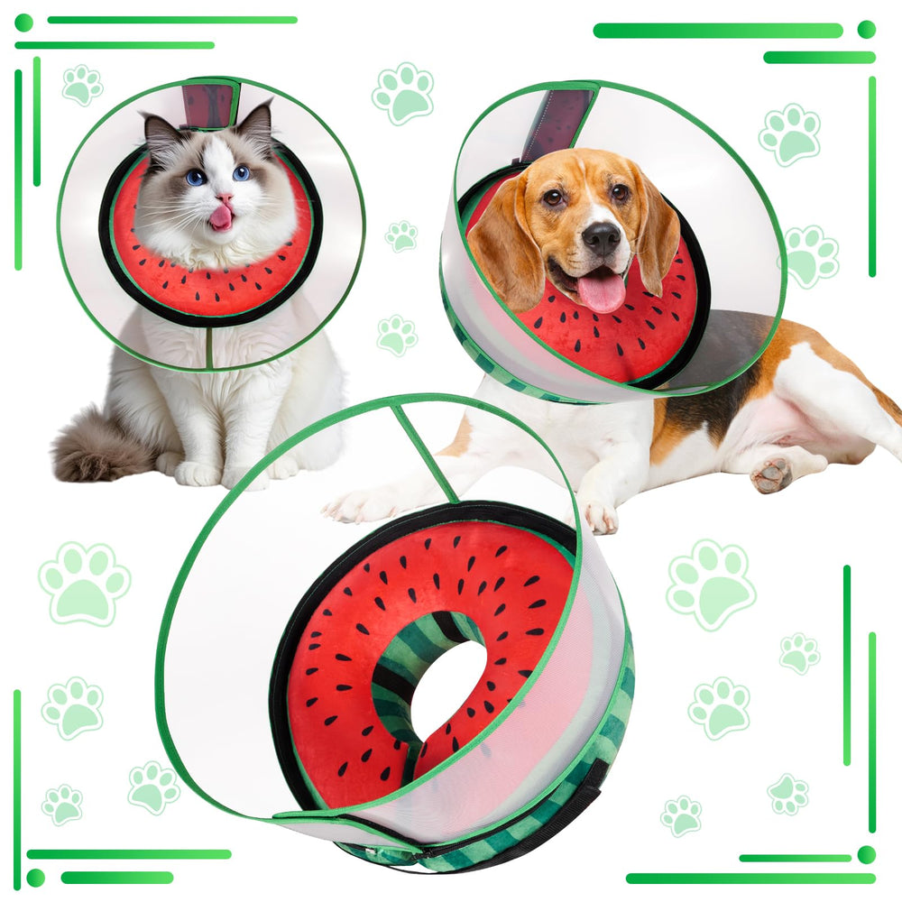 CNEO donut-collar side view highlights adjustable fit for post-surgery comfort and breathability