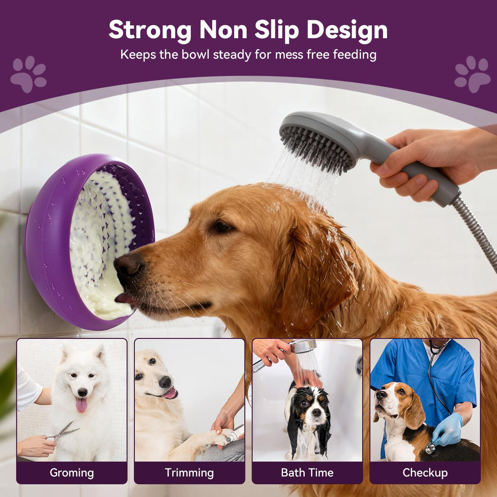 CNMSGM dog lick bowl purple BPA-free silicone for safe, pet-friendly use.