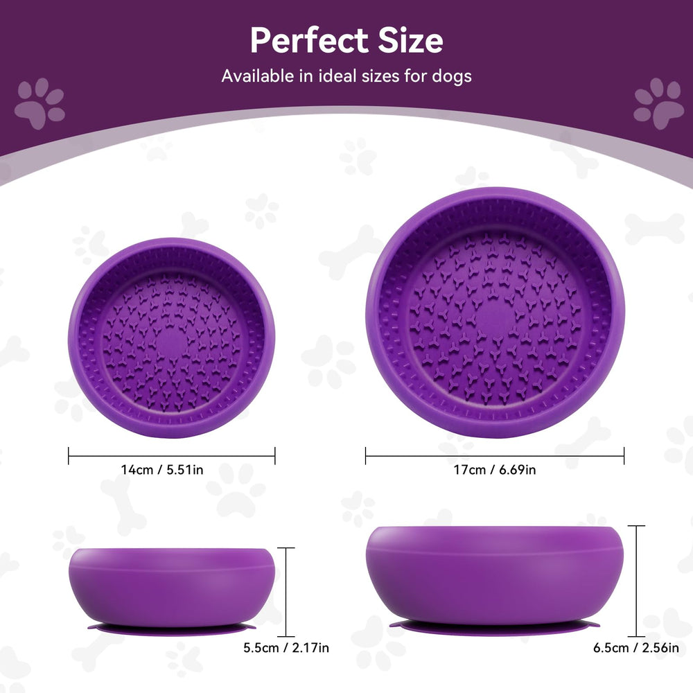CNMSGM dog lick bowl purple dishwasher-safe for quick cleanup after meals.