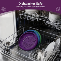 CNMSGM dog lick bowl purple textured surface encourages focused licking and mental engagement.