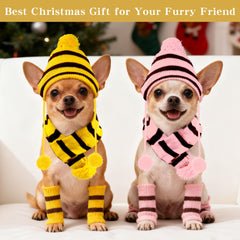 cnomg dog winter scarf set packaging shows complete seasonal warmth for small pets