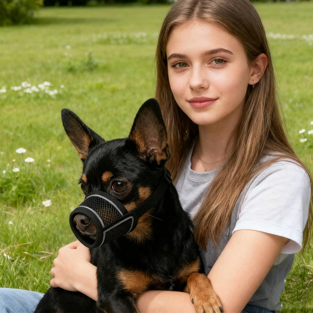 CNSYAF dog muzzle soft mesh keeps dogs comfortable during vet and grooming sessions