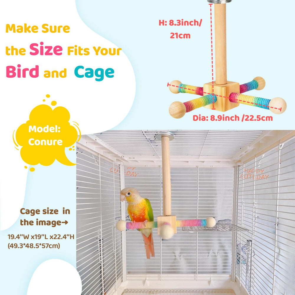 Coalinker spinning perch cage-top mount offers versatile installation.