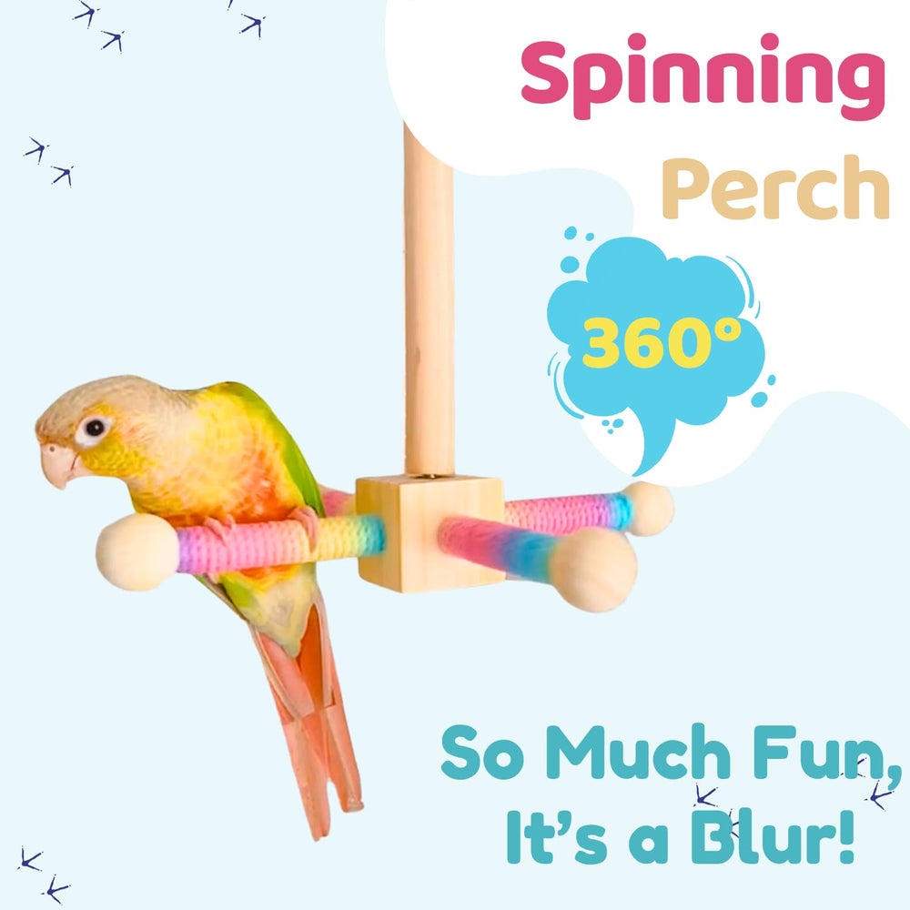 Coalinker spinning perch four-perches shows 360° rotation for engaging play.