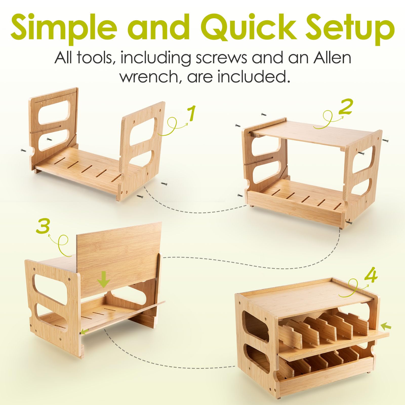 Coanto bamboo pantry storage holds 36 cans, reducing clutter and saving space.