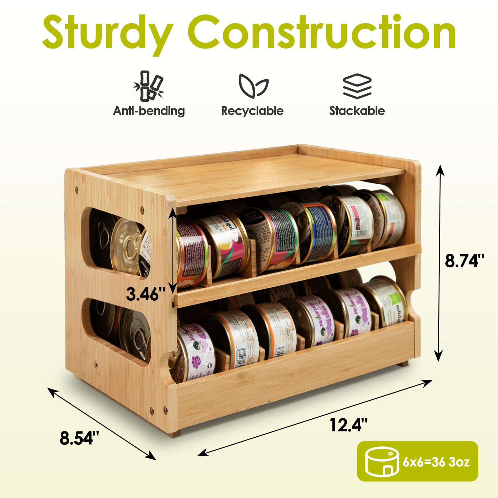 Coanto premium bamboo construction offers durable, eco-friendly storage for pets and pantry needs.