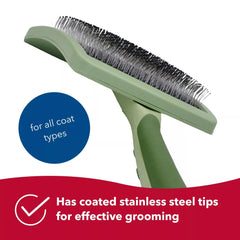 Coastal Dog Slicker Brush coated-tip bristles glide gently and reduce snags.