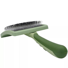 Coastal Dog Slicker Brush curved head follows body contours for easier detangling.