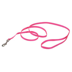 Coastal Neon Pink Single-Ply Leash side view shows durable construction for daily walks.