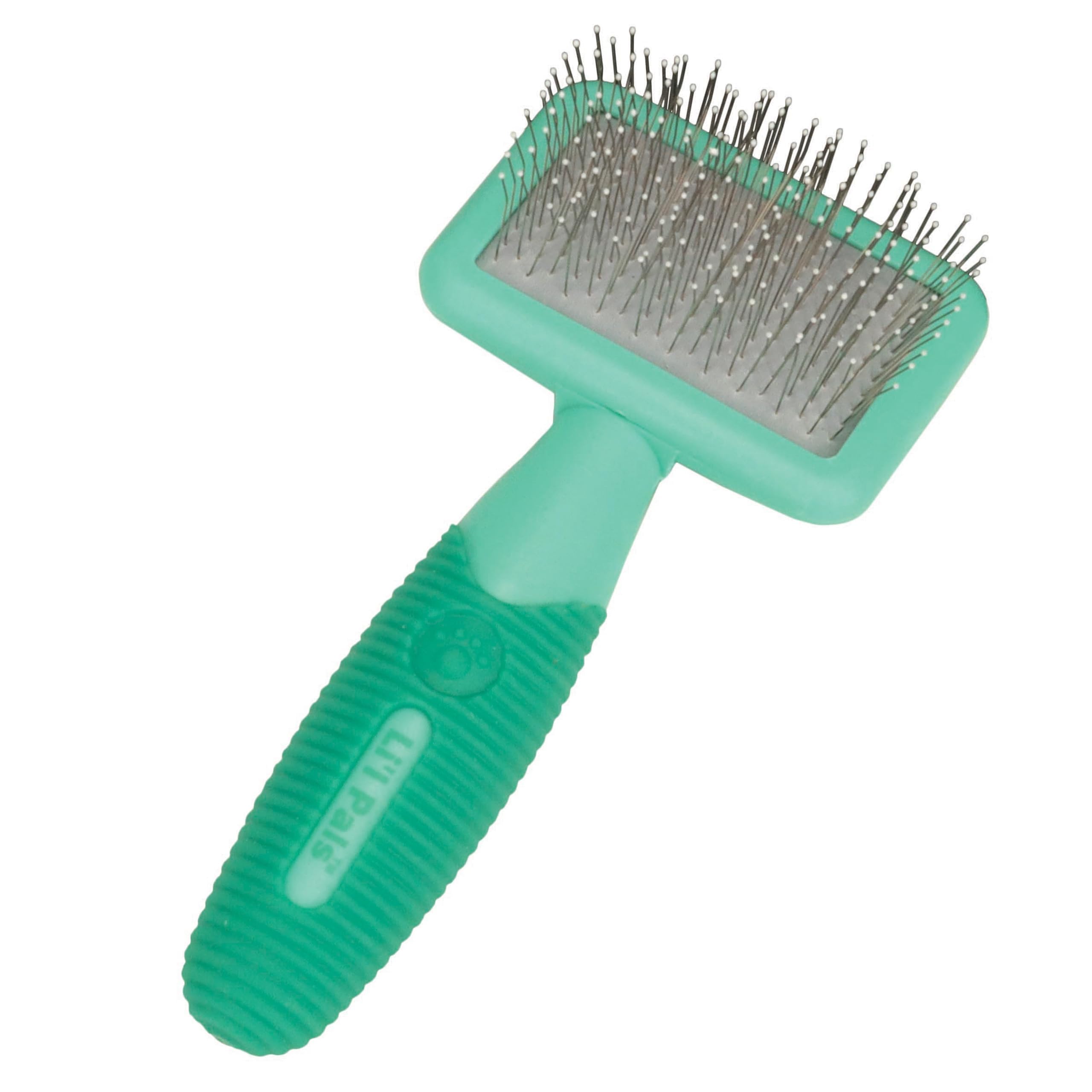 Coastal Pet Li'l Pals slicker brush close-up with coated tips for gentle grooming on sensitive skin