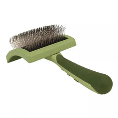 Coastal Pet Safari curved slicker brush head closeup for efficient long-hair grooming.