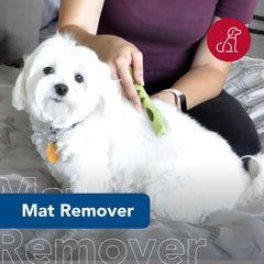 Coastal Pet Safari Dematting Comb in use on a dog's coat for detangling