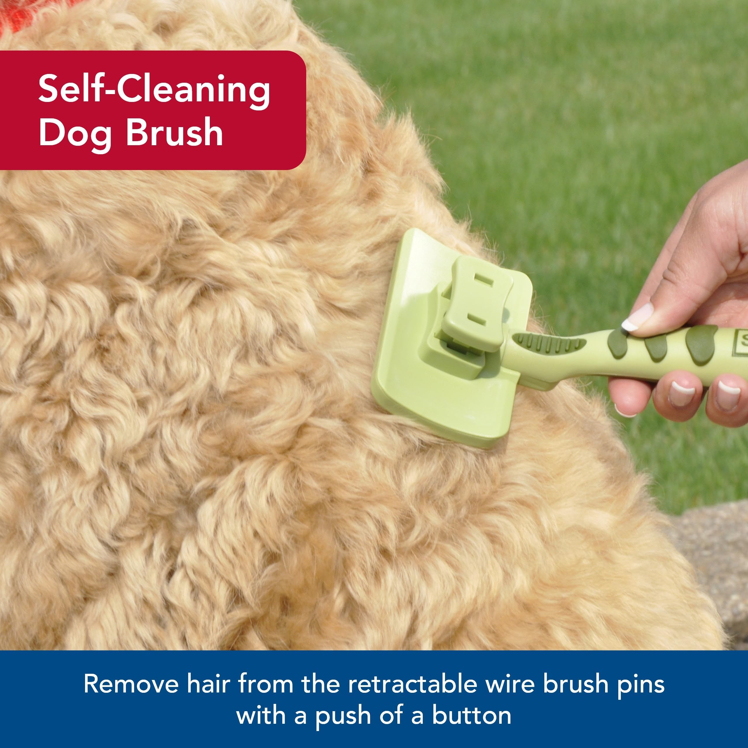 Coastal Pet Safari self-cleaning slicker brush with comfort grip handle for steady grooming