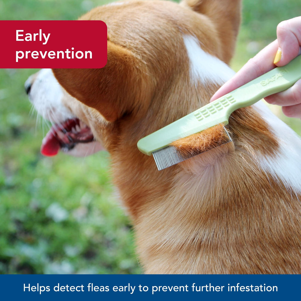 Coastal Pet Safari double row comb grip closeup highlighting ergonomic handle
