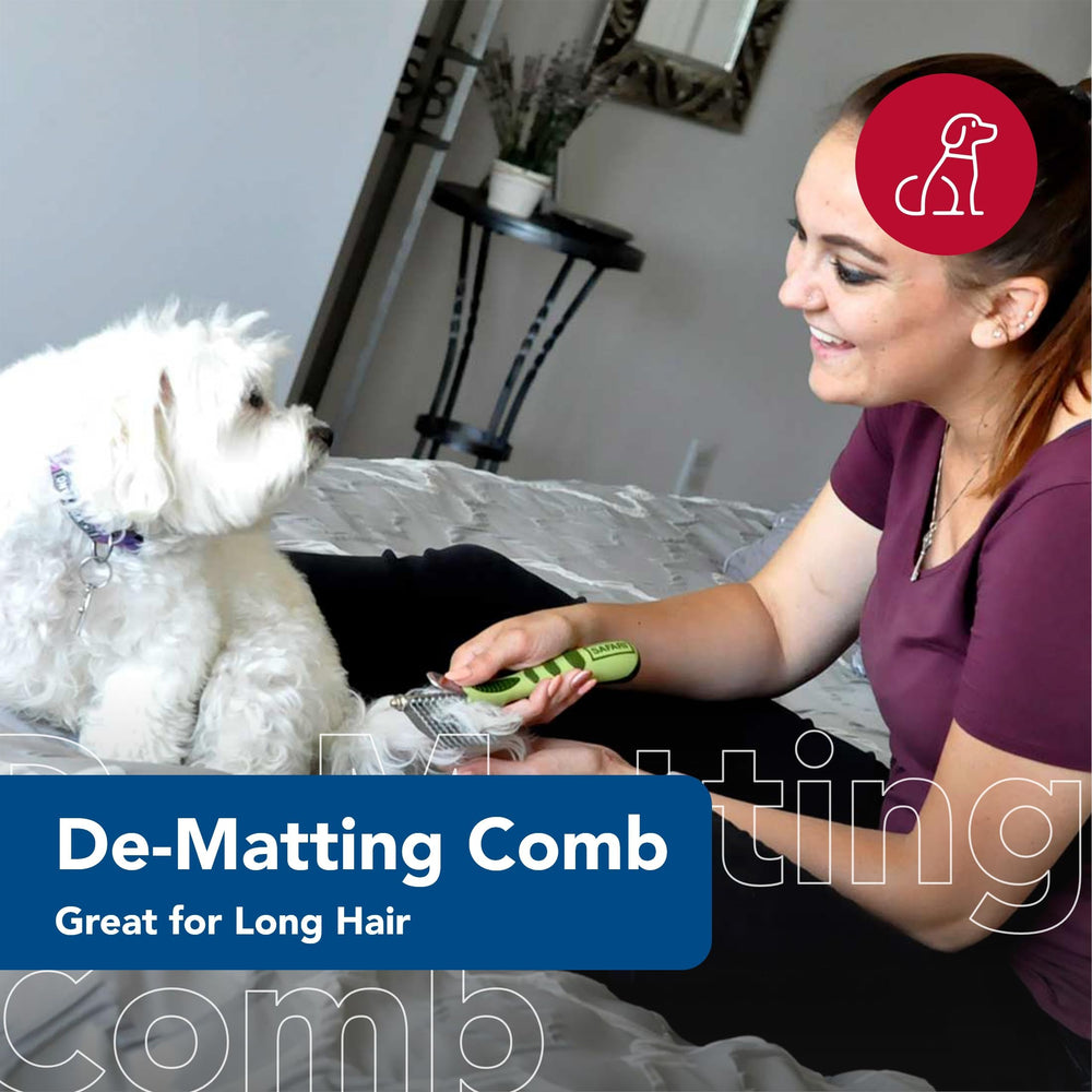 Coastal Pet Safari: mango ergonómico para un cepillado cómodo y controlado.